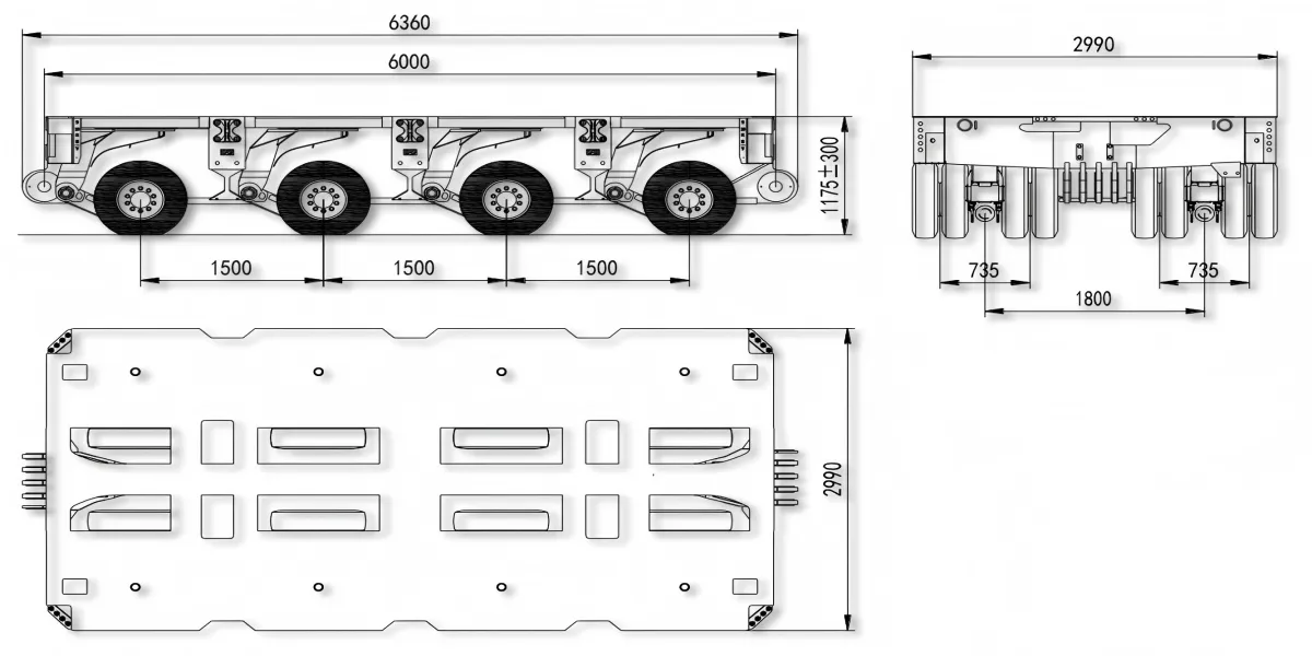 4 LINES MODULAR TRAILER 4 LINES MODULAR TRAILER